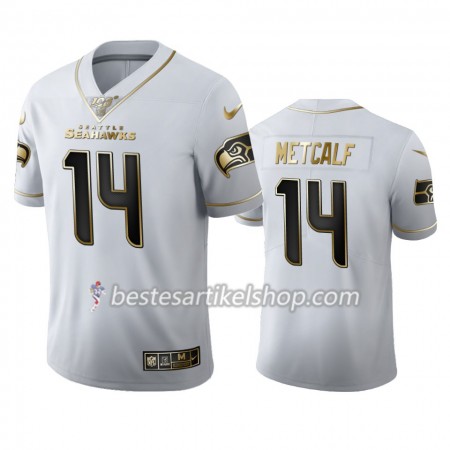 Herren Seattle Seahawks Trikot DK Metcalf 14 Nike Weiß Golden Edition 100th
